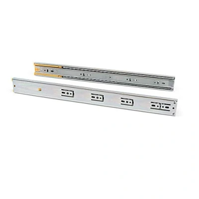 Imagen de Emuca guías laterales para cajones con rodamiento de bolas 45 mm x 600 mm, pack 5 juegos extracción total cierre suave