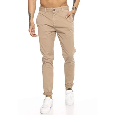 Imagen de RED BRIDGE Pantalones para Hombres Chino Pants de algodón Stretch Elegantes Marrón