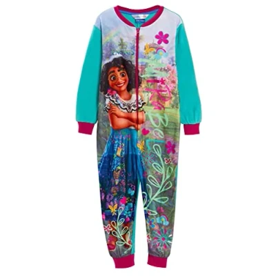 Imagen de Disney Encanto Onesie para niñas Mirabel Pijamas niños Polar Todo en uno Pjs Madrigal Loungewear