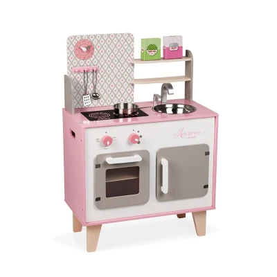 Imagen de Cocina de Madera Macaron Blanca y Rosa