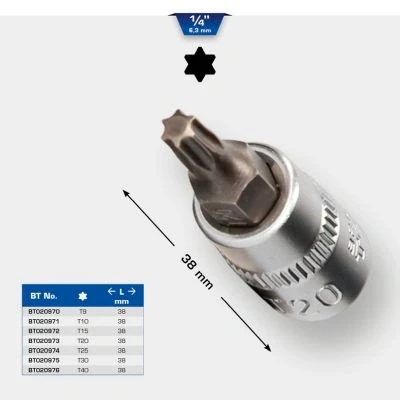 Imagen de KS TOOLS BT020971 Piezas insertables de llave cubo T10 Torx