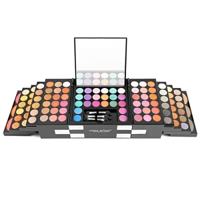 Imagen de JasCherry 148 Colores Sombra de Ojos Paleta Maquillaje Cosmética Incluye Corrector, Blush, Polvos Compactos, Polvo Cejas y Brillo Labios