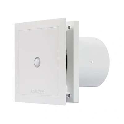 Imagen de Airflow QT100MST (9041262) Ventilador Extractor con Sensor de Movimiento silencioso versión Dos velocidades 100 mm, 5 W, Blanco, 100mm Spigot