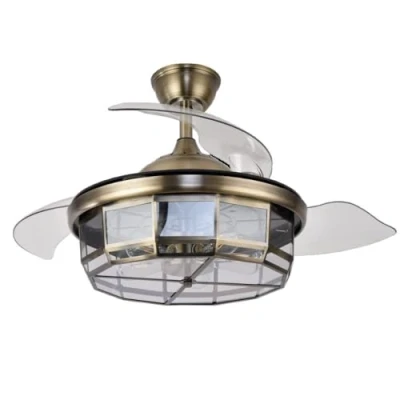 Imagen de ABRILA AKUNADECOR Ventilador Dc Tornado L Dorado Con Bombillas Y Mando A Distancia