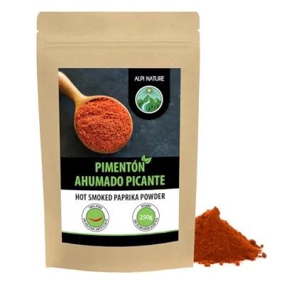 Imagen de paprika affumicata a caldo (250g), paprica macinata calda proveniente dalla Spagna, in polvere confezione richiudibile