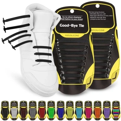 Imagen de SULPO Cordones de Silicona Elásticos Sin Necesidad Atar Planos para Adultos y Ni?os