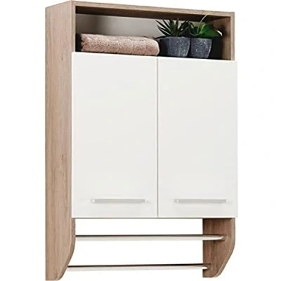 Imagen de Pelipal Toallero Rom 380, decoración de madera, imitación roble Sanremo Terra horizontal, 20,0 x 60,0 87,0 cm