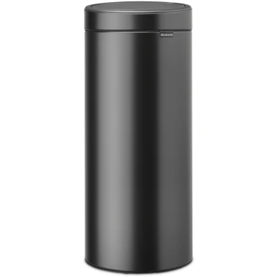 Imagen de Brabantia Cubo de basura para cocina Bo Touch 30L Grande, tacto suave con interior fondo plano ahorrar espacio en Solución elegante residuos Confident Grey