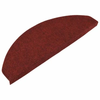 Imagen de vidaXL Alfombrilla Autoadhesiva de Escalera 15 uds, Alfombra Antideslizante Escalera, Protector Peldaño, Tela Rojo 65x22,5x3,5 cm