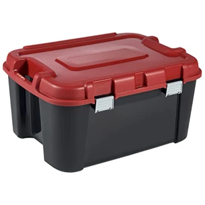 Imagen de ALLIBERT 229195 Totem Caja de Almacenamiento, plástico, 59,6 x 39,5 37, 60 l, Negra y roja