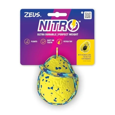 Imagen de Zeus Pelota con Cuerda Ligera y Resistente núcleo de Goma para Perros Nitro, 9,2 cm