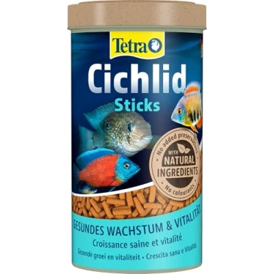 Imagen de Tetra Cichlid sticks comida para todos los cíclidos y otros peces ornamentales grandes, flotantes, lata 500 ml