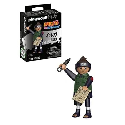 Imagen de PLAYMOBIL Naruto Shippuden 71113 Iruka, Vestido con Traje de Luchador Azul y Chaqueta chunin Verde, Juego Creativo Grandes Detalles Extras auténticos, Set 7 Piezas, a Partir 5 años