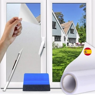Imagen de Perfect Cover película de Ventana antirreflectante, Opaca con raspador para Cristal antirrayos UV Esmerilado Cuarto baño, Cocina, Oficina y hogar (90x200)