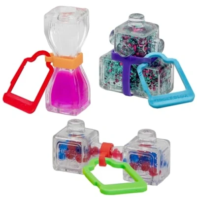 Imagen de Goliath FIDGET BLOX Pack de 3 Juguetes Sensoriales Antiestrés con Clip para Mochila Hechos Goma Colorida Experiencia Táctil, Sonora y Auditiva Ideal Relajación Fidgeting