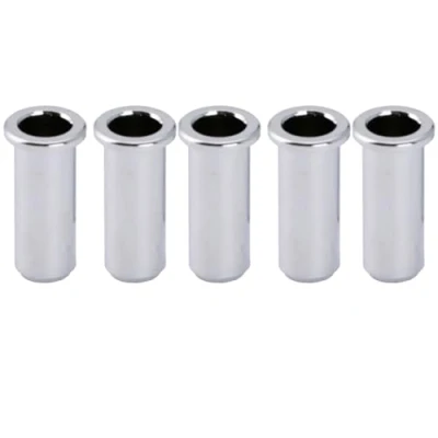Imagen de Musiclily Pro 25,5mm Latón Férulas Casquillo Cuerda Bajo String Ferrules para Jazz Bass/Precision Bass, Cromado (Set de 5)