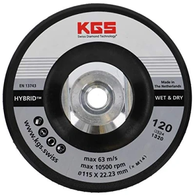 Imagen de Discos de corte diamante híbridos KGS 115 x M14, color dorado, grano 120 con conexión directa apto para amoladora angular