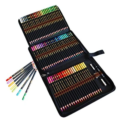 Imagen de 72 lápices de colores dibujo profesional,dibujo a lapiz set artistico para libros colorear o útiles escolares adultos y niños. Serie calidad con minas vibrantes