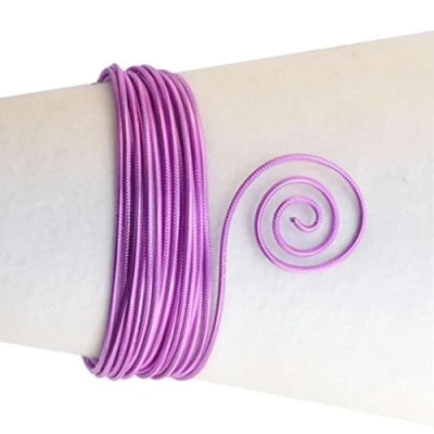 Imagen de Vaessen Creative Alambre de Aluminio para Joyería, 2 mm Espesor, Morado (Lavander), 5 m,