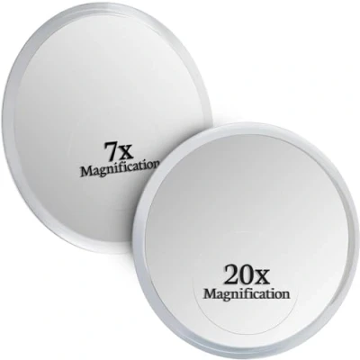 Imagen de Mirrorvana Espejo Aumento 7X y 20X con Ventosa para Baño Espejos de Maquillaje Redondo sin Luz Viaje Portatil x20 x7 (15cm)