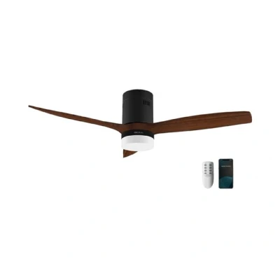 Imagen de Cecotec Ventilador de Techo con Luz y Wifi EnergySilence Aero 5600 Black Aqua Connected. 40 W, 52 3 Aspas, Mando a Distancia, Protección IP44, Modo winter summer, Temporizador