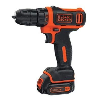 Imagen de BLACK+DECKER Taladro Atornillador 10.8V, Portabrocas 10mm, 10+1 Posiciones de Par, luz LED, Empuñadura antideslizante, Incluye Batería Litio y Cargador, BDCDD12