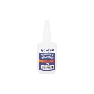Imagen de Cofan Adhesivo cianoacrilato de alta viscosidad Cantidad: 50 g Pegamento instantáneo transparente Multiusos