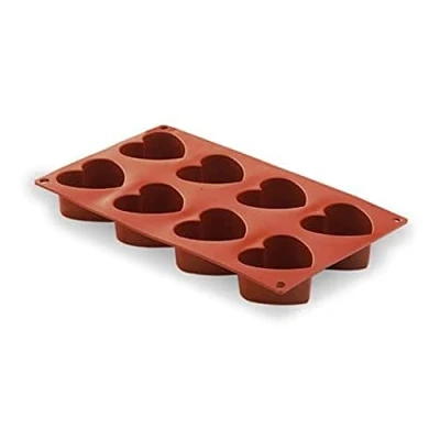 Imagen de Lacor 66824 Molde Corazon 8 Cavidades Silicona Rojo