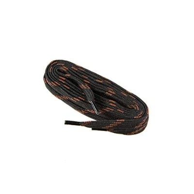 Imagen de Cordones Planos para Zapatos y Botas de Trabajo Calzado Seguridad, Tejido Resistente, Hechos en Europa por Worker Walker Laces Pro, 1 par (9176 negro con marrón / 90 cm 35 pulgada)