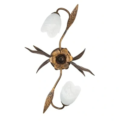 Imagen de ONLI 4240/PL2 Aplique/Lámpara de Pared, Marrón Y Blanco, 2 luci