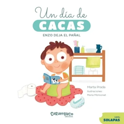 Imagen de Un día de cacas. Enzo deja el pañal. libro cartón con solapas para aprender a usar orinal. Marta Prada + 1 millón seguidores en Instagram. +1 año