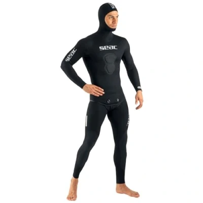 Imagen de SEAC Black Shark Traje de Pesca Sub y Apnea Neopreno 5 mm, Dos Piezas, Interior en Espacio, Hombre, Negro, S
