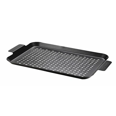 Imagen de Tepro Grillzubehör Grillplatte M, Antihaftbeschichtet Boden ist gelocht, Anthrazit
