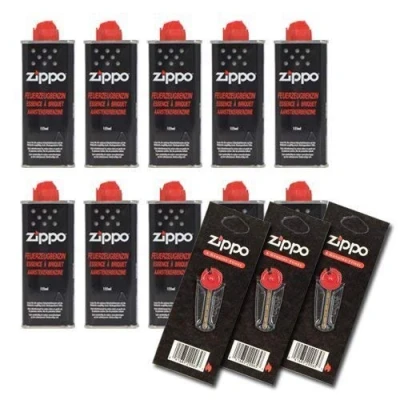 Imagen de Combustible más Ligero Zippo Set 10 X Jazmín Gasolina Original Cada 125 ML 18 Unidades Piedra de Mechero