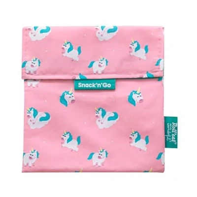 Imagen de Roll&#039;eat ® Mr. Wonderful Porta Sandwich Reutilizable, Bolsa Ecológica sin BPA, Bocadillo de Color Unicorn Snack&#039;n&#039;Go