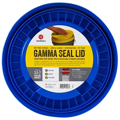 Imagen de Gamma2 Tapa de sellado Gamma para cubos utilitarios, se adapta a 3.5, 5, 6 y 7 galones, azul, fabricada en Estados Unidos