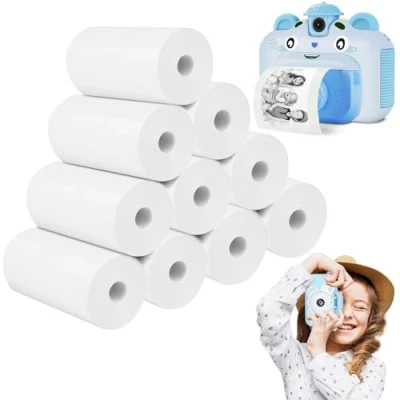 Imagen de NVIYAM 10 Rollos Papel Térmico, 57mmx25mmx8m Térmico para Cámara Infantil, Impresora Termica, Cámara, de
