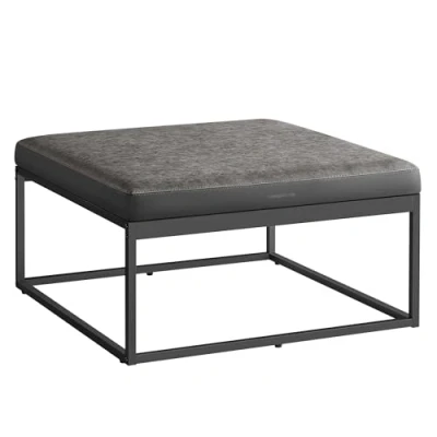 Imagen de SONGMICS HOME Luiz Colección Mesa de Centro Cuadrada, Salón, Tablero Reversible, Auxiliar, Taburete, Minimalista, Marco Acero, Carga 300 kg, para Gris Paloma LOM077G01
