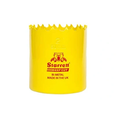 Imagen de Starrett Sierra perforadora de corte profundo DCH0118 bimetálica resistente con dientes HSS extra cobalto para metales, madera, hierro fundido, fibra vidrio, materiales plásticos 29 mm