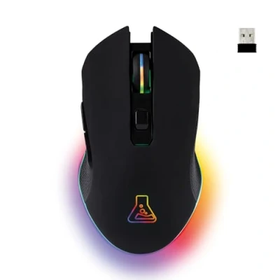 Imagen de The G Lab Kult Helium RATÓN Gaming 800 a 6400 dpi Sensor óptico, Retroiluminación 7 Colores, 6 Botones Ratón de Juego cómodo y Ligero PC/Mac/PS4/PS5 inalambrico Negro