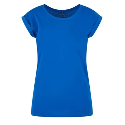 Imagen de Build Your Brand Camiseta para Mujer con Hombros extendidos, Azul Brillante, XXXXXL