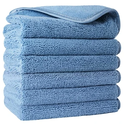 Imagen de Polyte Toalla para la Cara de Microfibra superabsorbente antipelusa Azul 33 x cm Pack 6