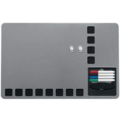 Imagen de Rexel Nobo Pizarra magnética combinada con cuadrículas espuma + kit escritura 610x390 mm, color plata