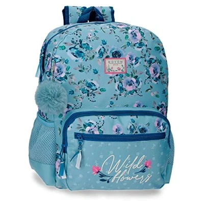 Imagen de Movom Wild Flowers Mochila Escolar Azul 31x42x13 cms Poliéster 16,93L
