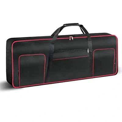 Imagen de Ruibo Funda para Teclado de 61 Teclas, portátil, Duradera, Impermeable, Tela Oxford 600D con Acolchada algodón 10 mm, Bolsa Concierto 40 x 16 6 Pulgadas, Negro , Moderno