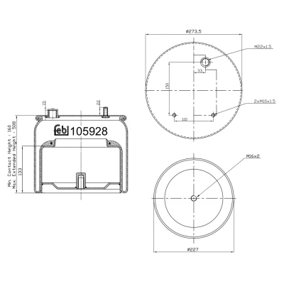 Imagen de FEBI BILSTEIN 105928 Fuelle, suspensión neumática DAF: CF 75