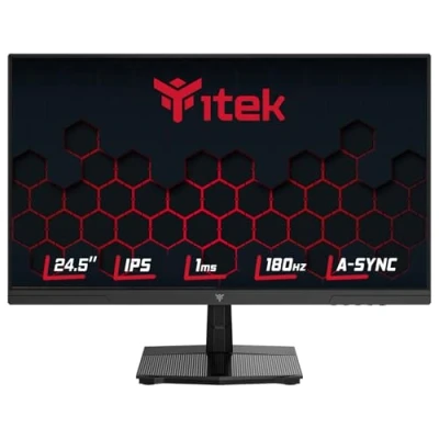 Imagen de Itek Monitor GGF 24,5&quot; Pantalla Plana con Panel IPS 16:9, resolución FHD 1920x1080, 180Hz, 1ms, Conexiones HDMI y DP, HDR, sincronización adaptativa