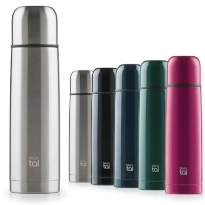 Imagen de Blumtal Termo Café de Viaje sin BPA, Vaso Térmico, Taza acero inoxidable con aislamiento doble pared, Plata, 700ml