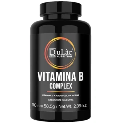 Imagen de Dulàc Complejo de Vitamina B, 90 Comprimidos, Fórmula Completa, Energía y Vitalidad, Sistema Nervioso, Piel, Cabello Uñas, Apoyo Cardiovascular e Inmunológico