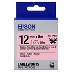 Imagen de Epson Cinta de satén para etiquetadoras LK 4PBK negro/rosa 12 mm (5 m)